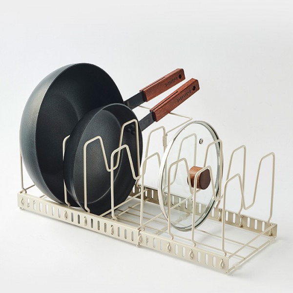 길이 조절 가능! SOK 마일드 확장형 후라이팬 냄비 정리대 거치대 꽂이 주방정리 수납